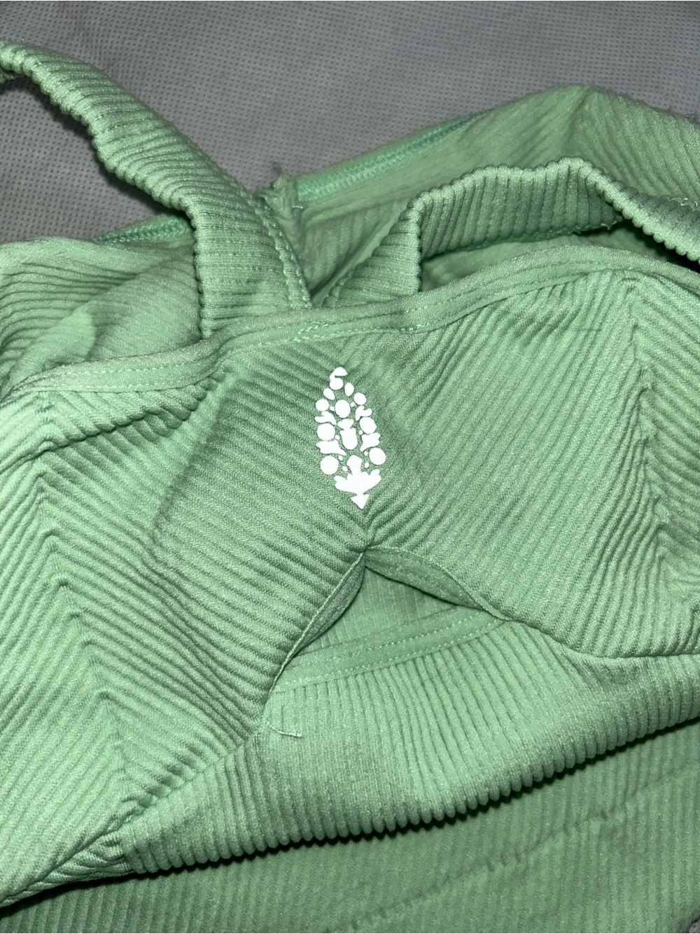 Free People Movement green ribbed one piece shorts romper size XS/S - Picture 3 of 4